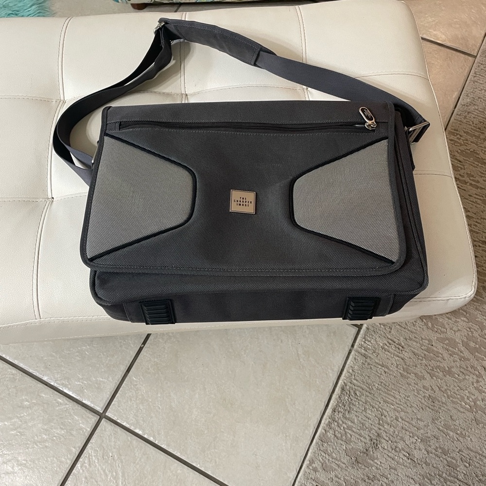 Sharper Image Dual-Tone Black and Gray Messenger Bag